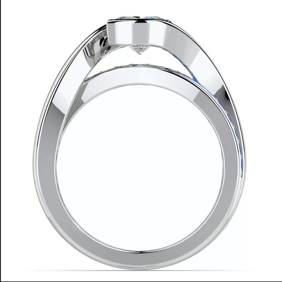 New 925 Silver Double Deck Sapphire Ring - Picture 5 of 6